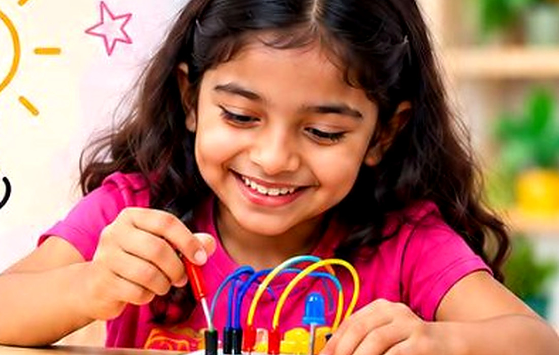 Illustrative view of early-years hands-on LED and simple circuit activities